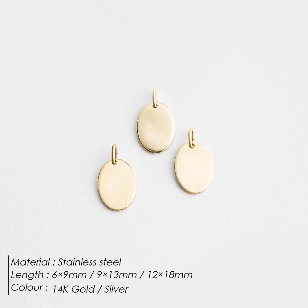 EMANCO Blank Oval Stainless Steel Mirror Polished Charms Can Make DIY Necklace Pendant Bracelet Wholesale Factory Outlet