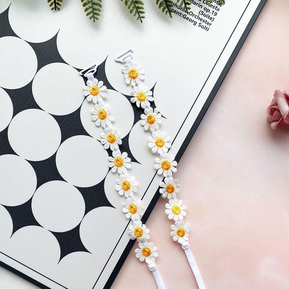 1 Paar Rutschfeste Gänseblümchen-Träger Abnehmbarer Schulterträger Langlebige Blumen-BH-Träger Frauen