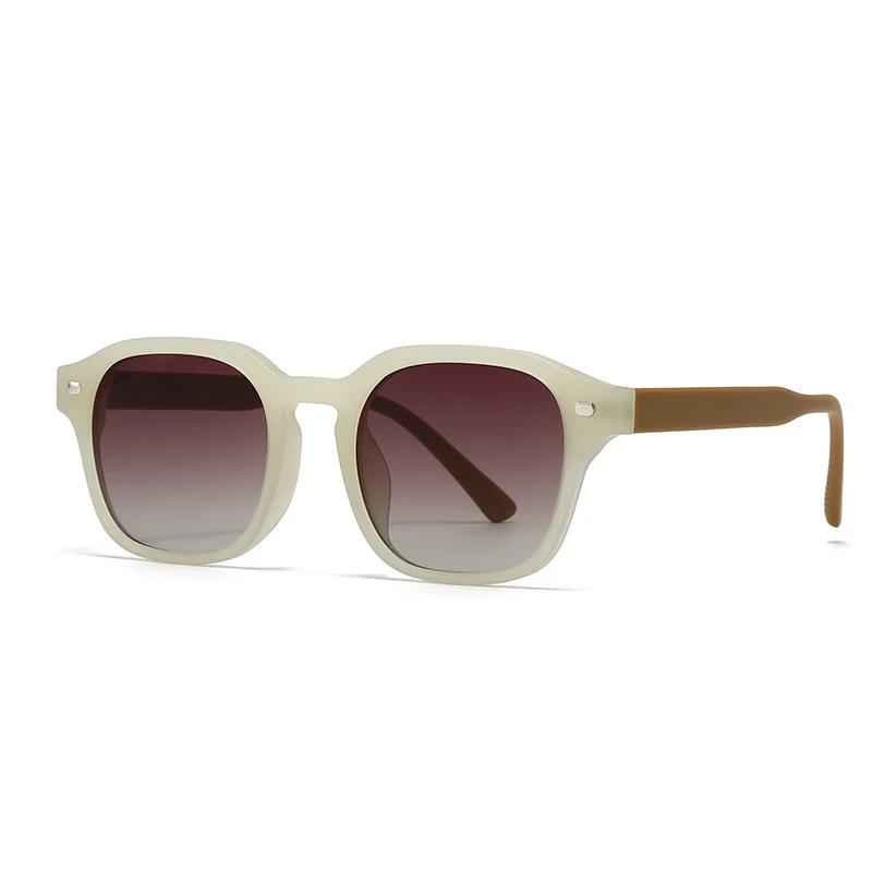 Ins Popular Fashion Square Sunglasses Women Shades UV400 Retro Rivets Men Trending Yellow Green Sun Glasses Shades UV400
