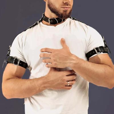 Men Leather Suspenders Belt Body Bondage Straps Fashion Adjustable Braces Suspender With Punk Harness Belts Exotic Accessorie