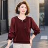 Spring Floral Chiffon Casual Shirt for Middle-Aged & Elderly Women