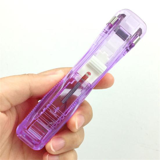 Clip Push Clipper Reusable Not Damage Paper Portable Plastic Clip Push Clipper Latest Stapler for School