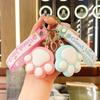 Cat Paw Plush Keychain: Cute Heart Bag Charm & Car Pendant Gift