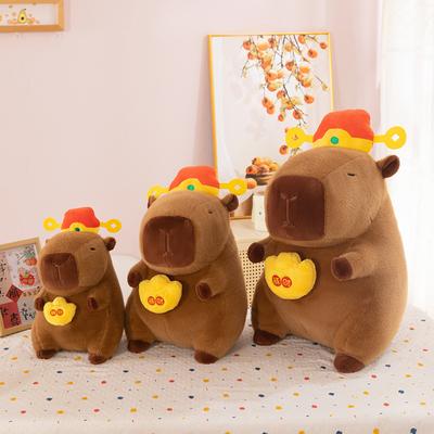 Gott des Reichtums Kabibara Puppe Goldbarren Capybara Plüschtier Schlafkissen