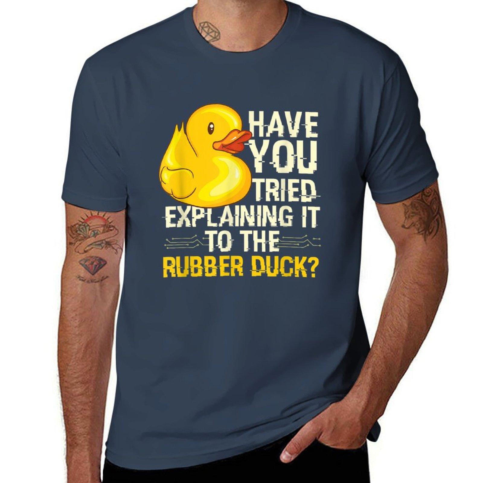 Funny Shirt T Gift Shirts Design Unisex For Funny Duck Unisex For Debugging Cotton Programmer Rubber T Funny Tshirt Programmer S