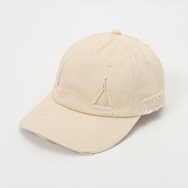

Fashion Solid Color Punk Holes Baseball Cap Men Women Cotton Snapback Peaked Hat Outdoor Hip Hop Sports Street Sunscreen Hats 56-60cm