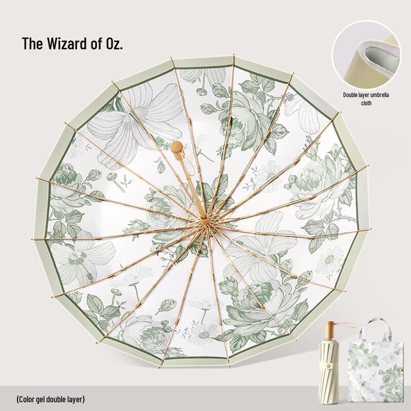 MAYDU M Three-fold 16-Rib Sun/Rain Umbrella