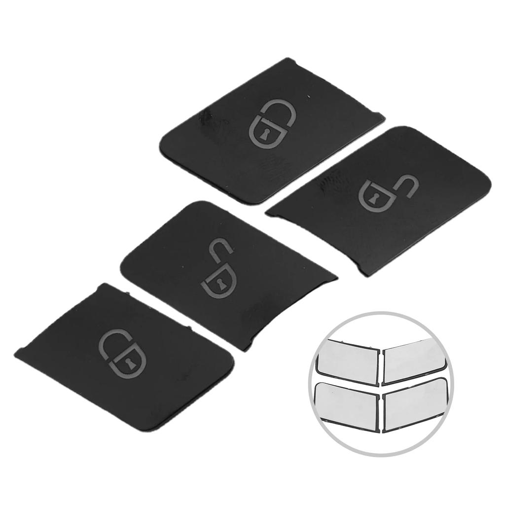 Black Silver Color Car Door Lock Switch Button Cover Trim Brand New Condition Factory Specifications High Reliability