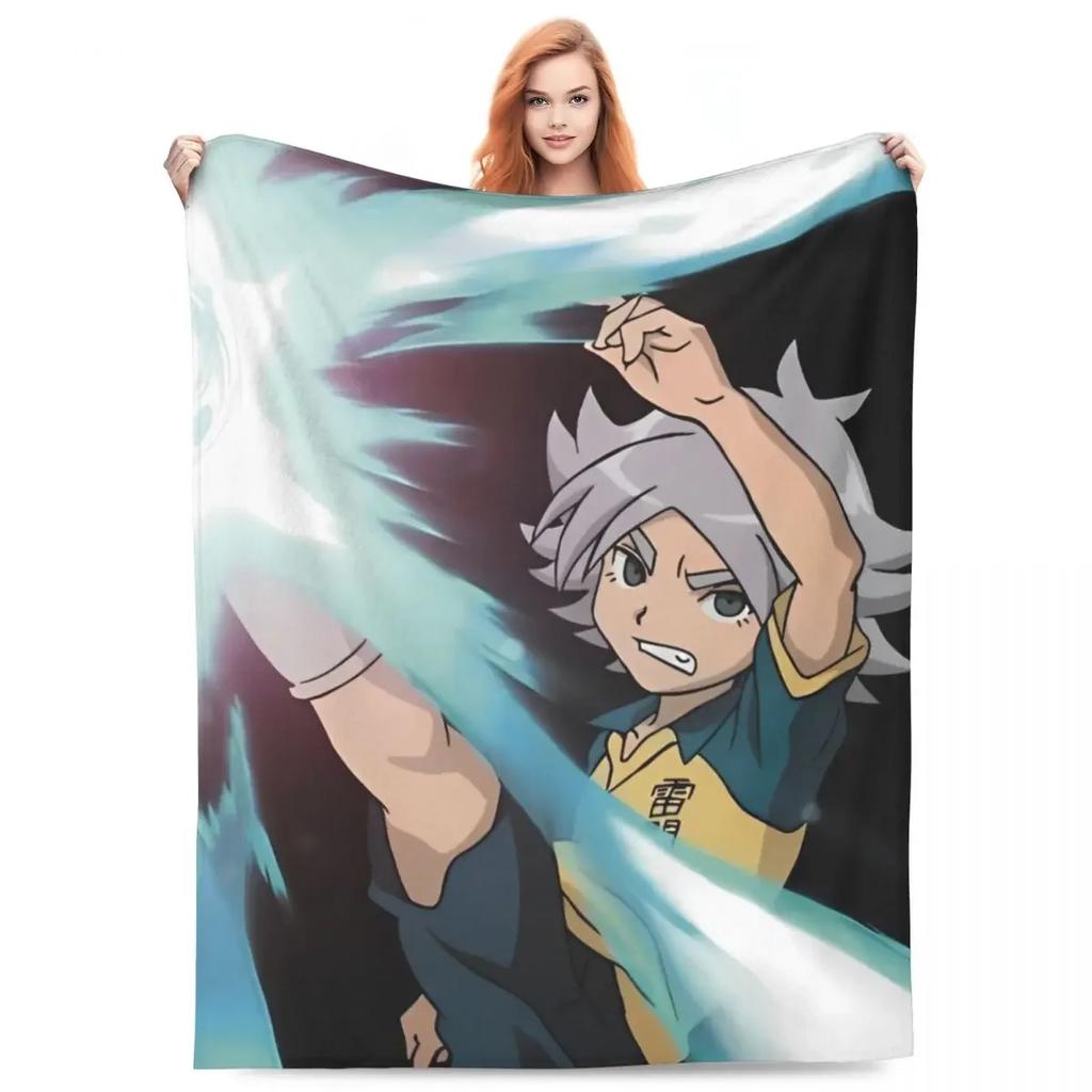 Inazuma Eleven Decken Flanell Textil Dekoration Videospiel Sportspiel Atmungsaktiv Weich Überwurfdecken für Zuhause Reise Steppdecke