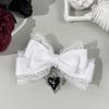 Gothic Lolita Style Hair Clip Black Ribbon Bow Fashionable Hair Clips For Girls High-Grade Headdress
