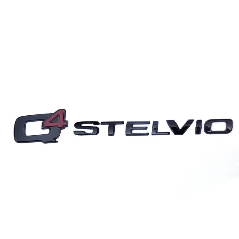 Black Q4 GIULIA STELVIO Letter Emblem Car Stickers For Alfa Romeo Giulia Stelvio Exterior Decoration Accessories