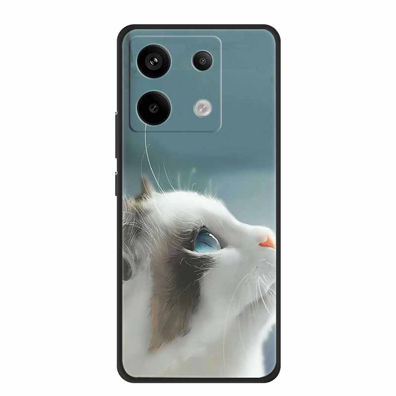 For Redmi Note 13 pro Case Pink Phone Case Fashion Silicone TPU Soft Back Cover Redmi Note 13 Pro Flower Capa 6.67" Cats Coque