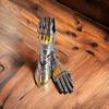 Handmade Armor Gauntlets Steel Gloves Brass Accents Warrior Metal Pair Medieval Knight Costume Rustic  Home Decor Gifts