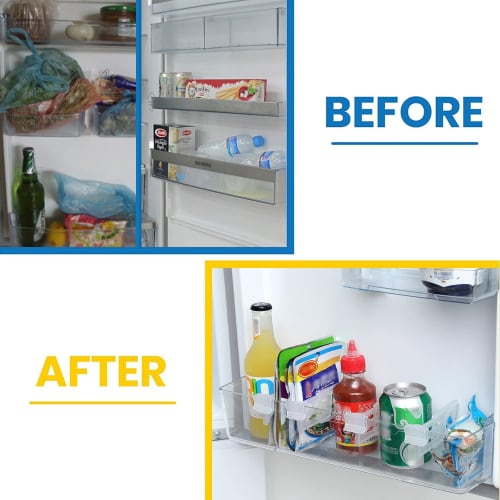 SODOI 8-Piece Set of Refrigerator Divider Clips, Refrigerator Storage, Kitchen Storage, Can Storage Rack, Space-Saving Pantry, Beer Storage Box, Refri