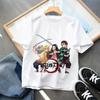 Plus Size Demon Slayer Anime Printed Men and Women Tshirt Casual Parent Child Top Fashion Cotton Summer Y2K Street Harajuku