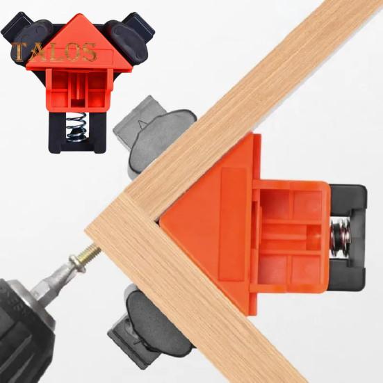 Convenient Woodworking Right Angle Clamp Red Plastic Clip-on No Assembly Durable Secure Grip Corner Clamp Carpentry Tool Set