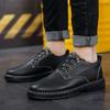 Modische Herren-Lederschuhe mit runder Spitze, Schnürung und Plateausohle im Aktionsangebot 2025 Trend Niedriger Preis Sozialer Designer Neuheit Herren Freizeitschuh