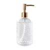 Colored Glass Press-Type Refillable Bottle for Lotion, Hand Soap, Shampoo, or Shower Gel