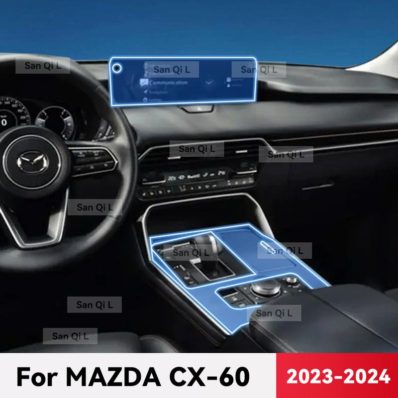 Transparent TPU For MAZDA CX-60 2024 Car Center Console Media Dashboard Navigation Anti-scratch Protector Interior Film