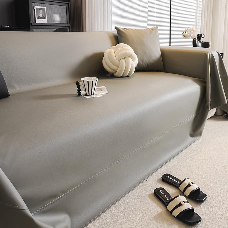 New Leather Sofa Seat Cushion Modern Light Luxury Four-season Universal Leather Sofa Cushion Non-slip and Dirt Cover