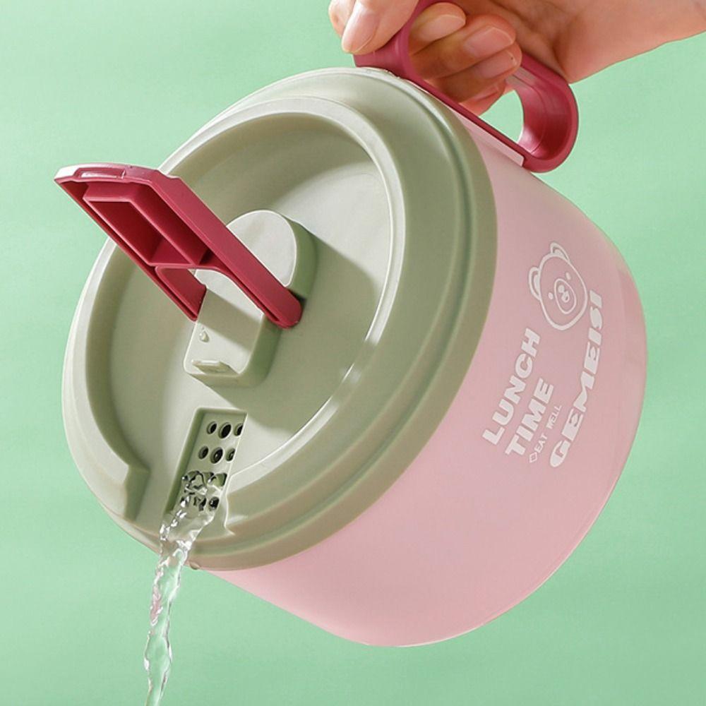 1300ML Leakproof Instant Noodle Bowl 304 Stainless Steel Udon Soup Bowl For Students, Office