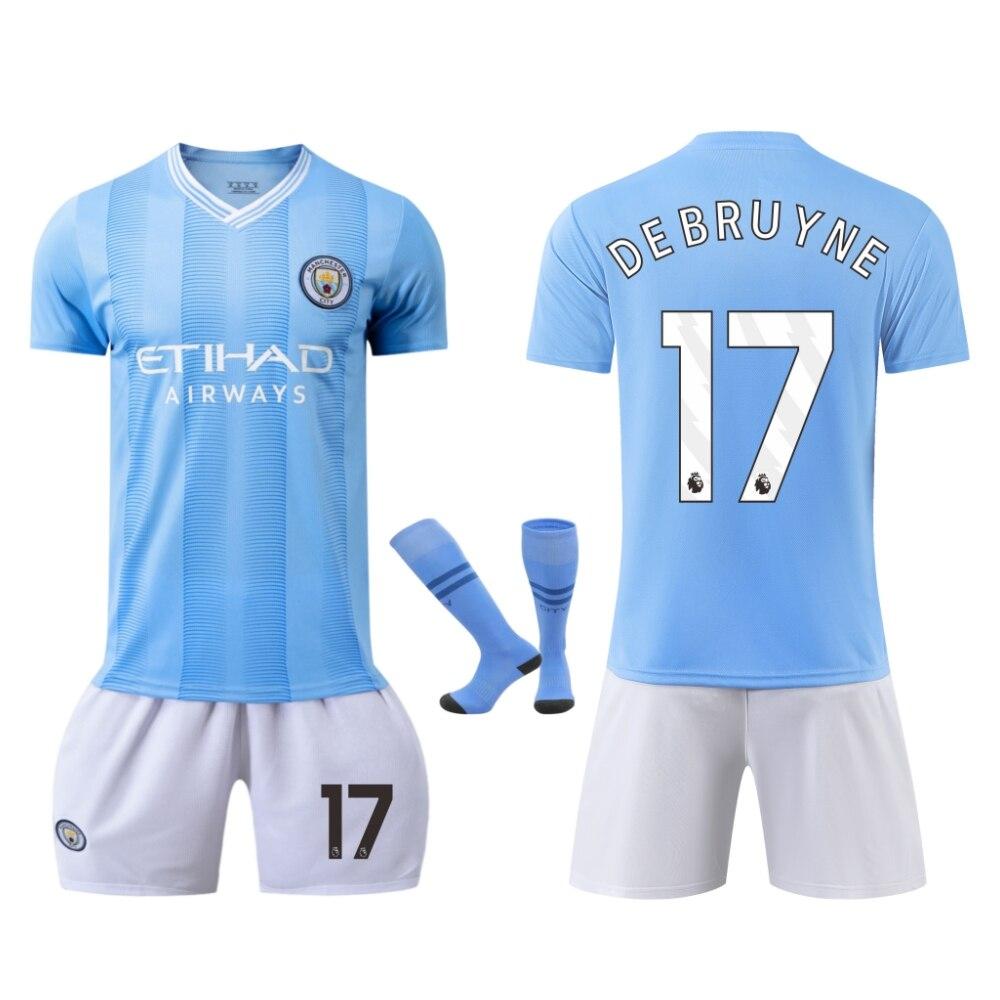 Kids Sport Equipment 23-24 Season Man City De Bruyne Football Jersey Breathable Quick-Dry Training Match Shirt