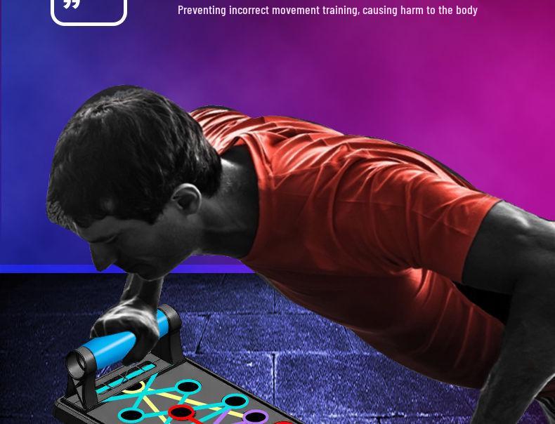 Placă pliabilă multifuncțională pentru flotări pentru antrenamentul mușchilor pieptului și abdomenului cu contor