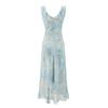 Summer New Coffee Break French Gentle Temperament V-neck Floral Suspender Seaside Vacation Style Slim Dress