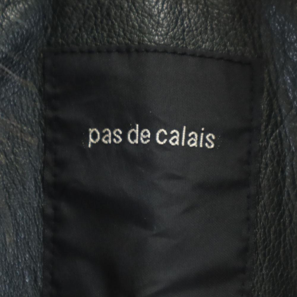 Pas De Calais Leather Jacket 38 Dark Green With Raccoon Fur Women Used