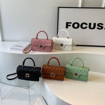 Foreign Style Lock Design Women's Bag 2025 New Rhombus Texture Women's Handbag Casual Foreign Style Shoulder Messenger Bag