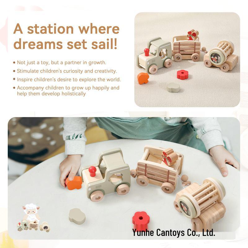 Wooden Baby Educational Shape Recognition Train Puzzle Toy Set