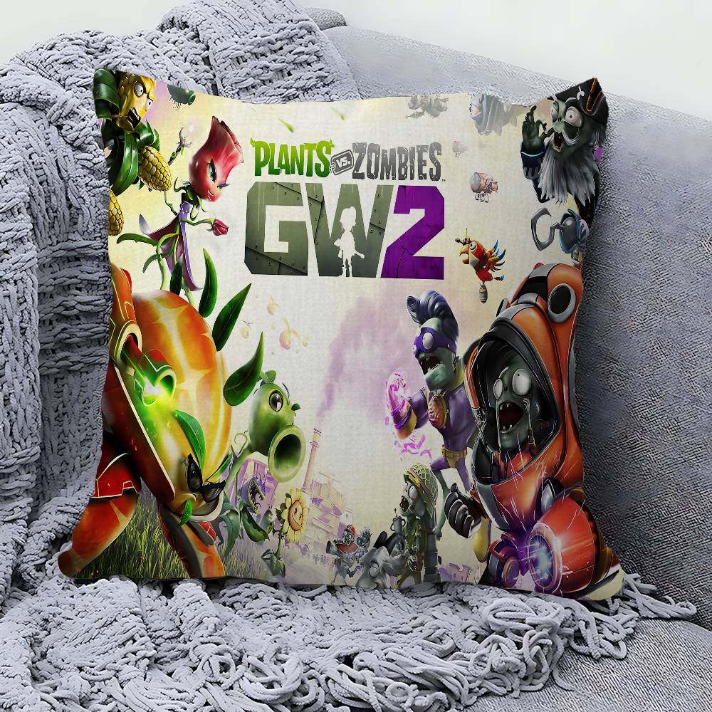 Game P-Plants Vs Z-Zombies Pillow Cushion Cover Pillowcase Living Room Sofa Home Decor Customized