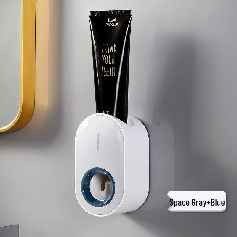 Wall-Mounted Automatic Toothpaste Dispenser & Toothbrush Holder
