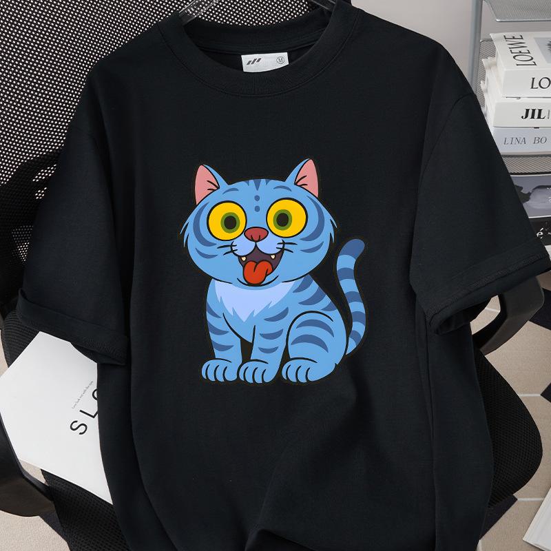 Kpop Korean Wave Witch Hunt Tiger Printed T-shirt Top Round Neck Short Sleeve 5980