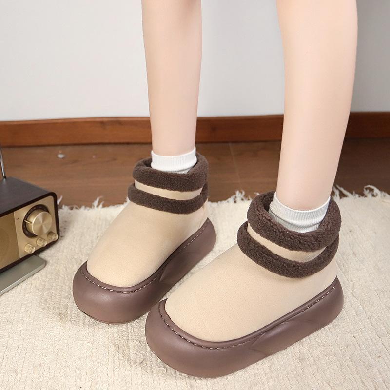 Snow boots women's new winter velvet thickened non-slip warm fur integrated wool cotton shoes warm