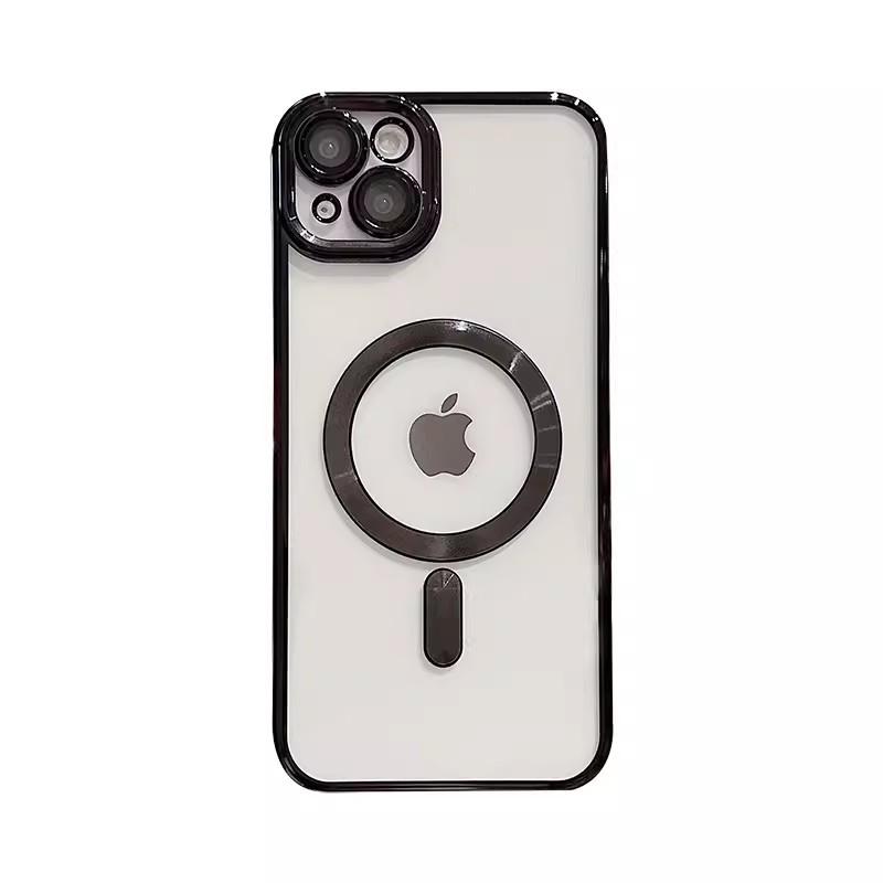 Suitable for Apple 15promax Phone Case 16, MagSafe with Lens Film 13, Transparent 14Pro Magnetic Case