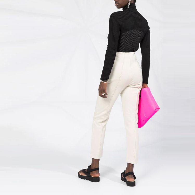 Y-3 FW21 Ribbed Hem Logo Zip High Neck Long Sleeve Pullover Sweater Women Sweater Black GK4397