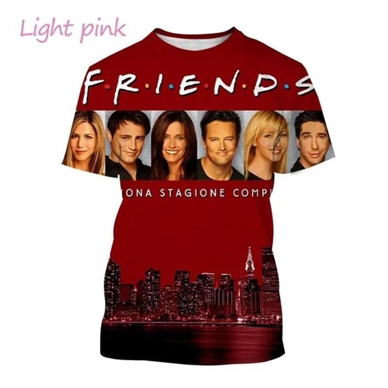 TV Show Friends Printed T-Shirt For Men Women FashionCrewneck Short Sleeve T Shirt  Streetwear Mens Casual Plus Size Tees Top