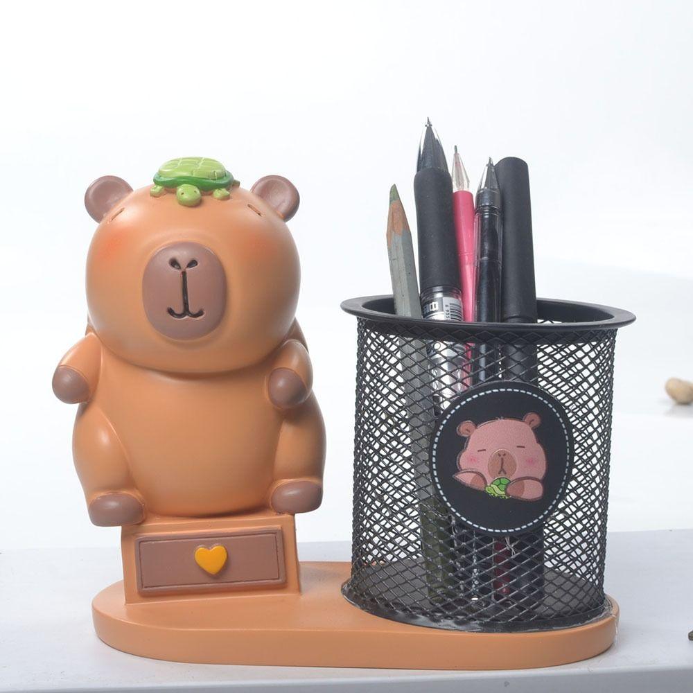 

Resin Capibala Pencil Stand Container Decorative Capibala Makeup Brush Holder Stationery style 2