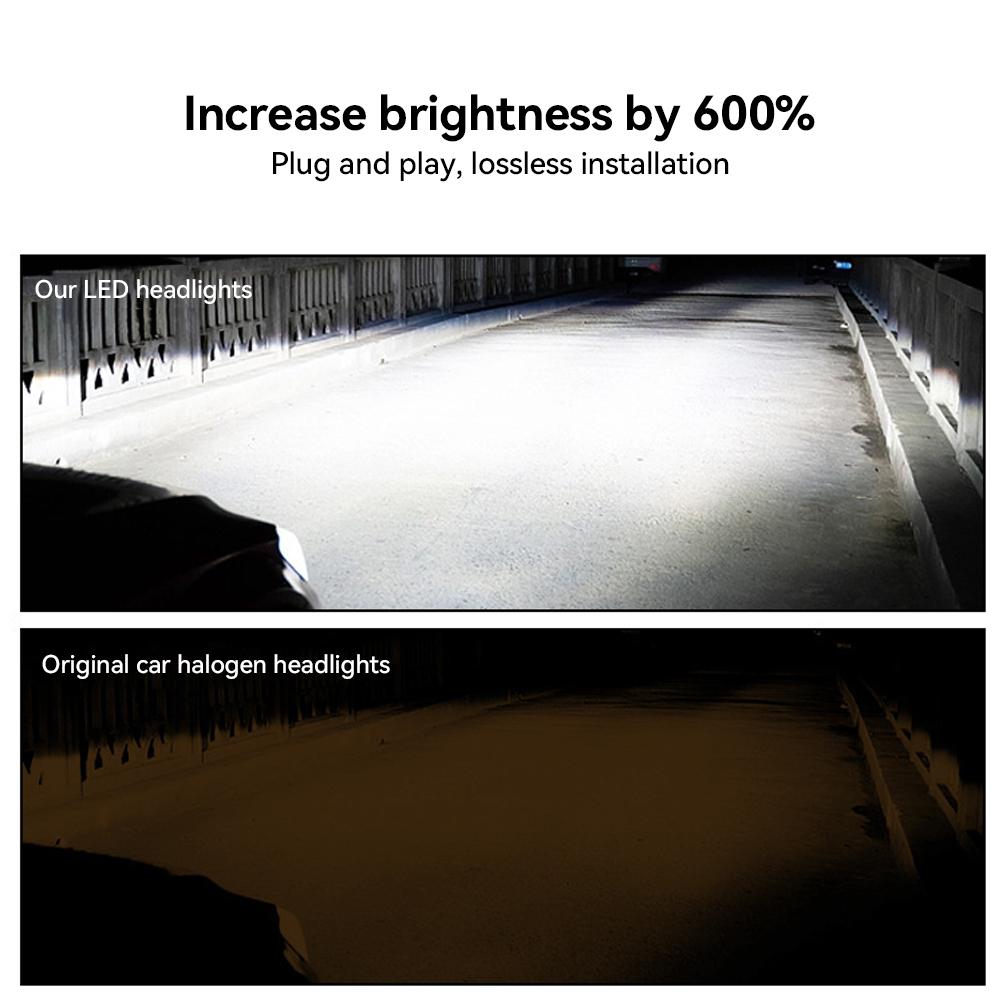 قطعة واحدة H1 H3 H7 مصباح أمامي LED للسيارة 50 واط CSP مصباح أمامي للسيارة بدون مروحة ضوء ديود تلقائي مصابيح ضباب 12 فولت 6000 كلفن