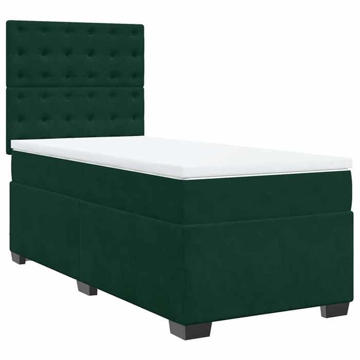 Maison Exclusive - Sommier à lattes de lit avec matelas Vert foncé 90x200 cm
