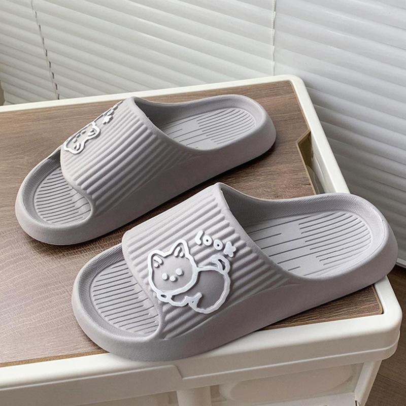 EVA slippers for women's home summer bathroom non-slip soft sandals for men to wear outside, stepping on shit slippers for bathing women
