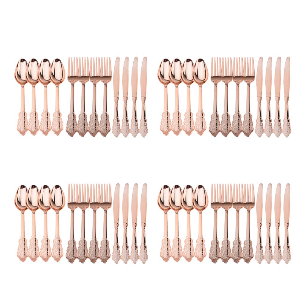 

48 шт. одноразовые пластиковые вилки, ложки, набор столовых приборов, украшения для вечеринок, розовое золото