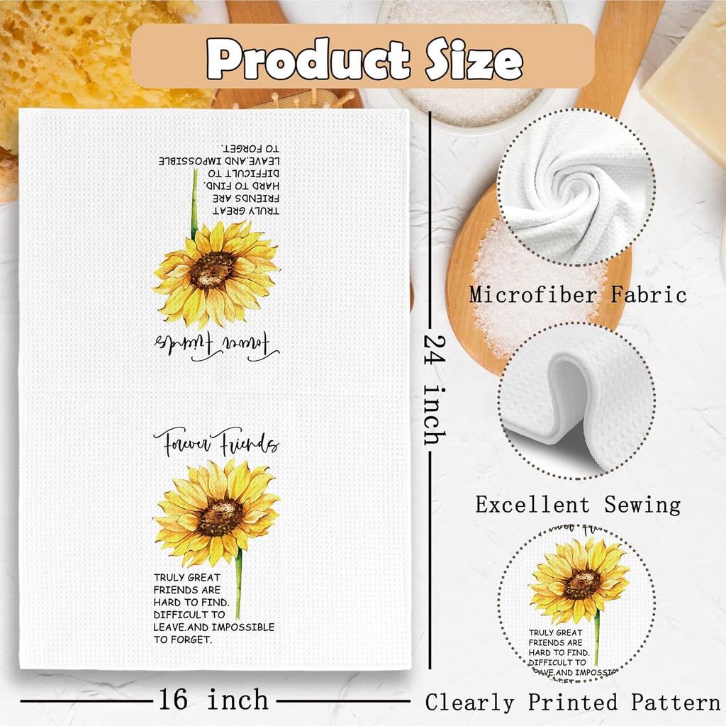 Friends Forever Kitchen Towels Dish Towel 16x24 Inches, Friendship Friend Birthday Gifts for Women Friends Sister BFF Female Bestie Kitchen