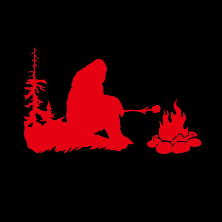 C36 Бигфут Костер Креативная Наклейка на Автомобиль красный