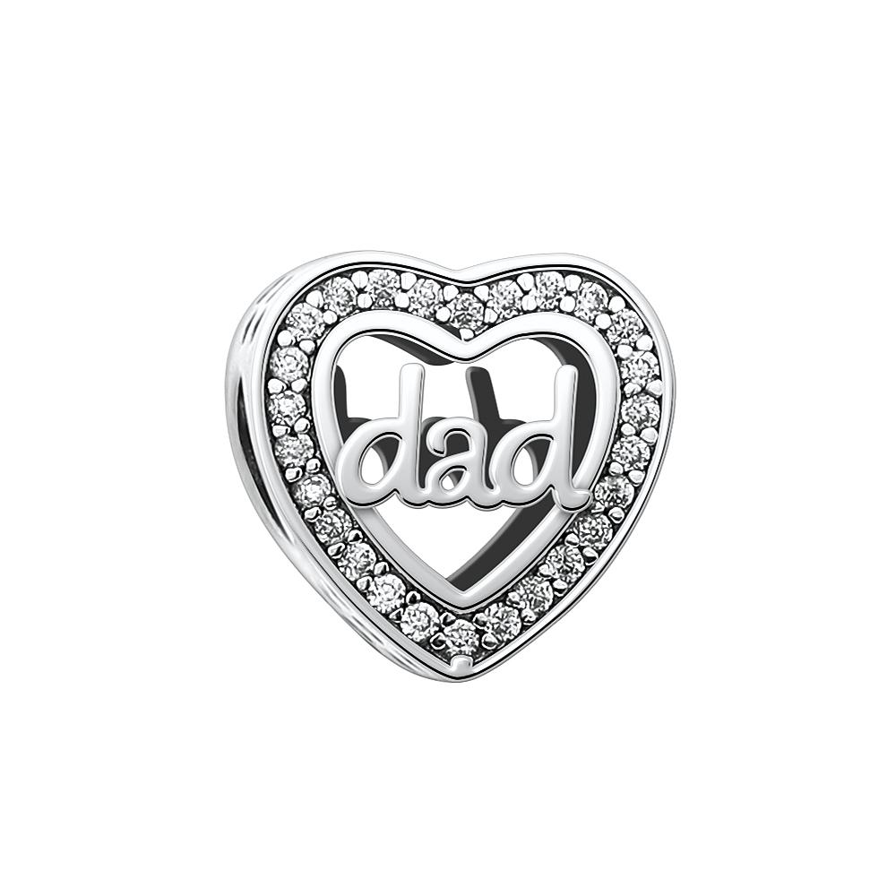 New Copper White Logo Bead Fit Original Women Bracelet Diy Fine Dangle Jewelry Butterfly Clover Shoes Charm Amulet Gift