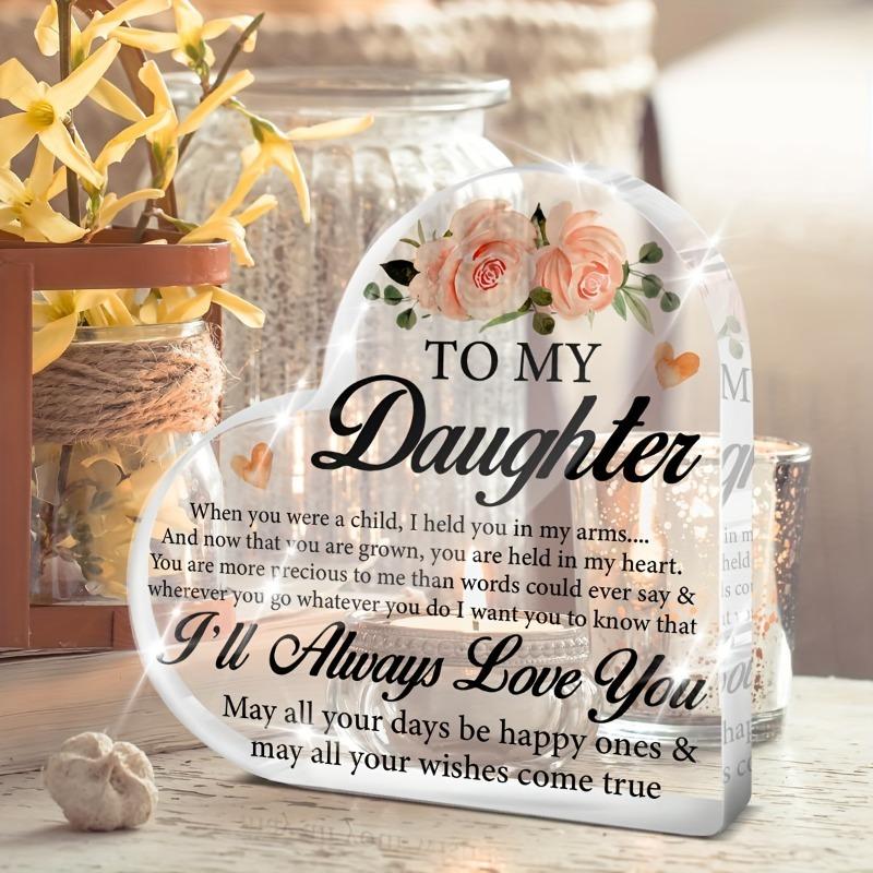 2D Flat Birthday Christmas Graduation Gift for Daughter, Transparent Acrylic Logo Keepsake Gift,Nurseries,Home Desk Living Room Acrylic Decoration