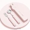 304 Stainless Steel Rabbit Portable Tableware Set: Cute Cartoon Fork and Spoon for Kids, Students, and Office Workers.