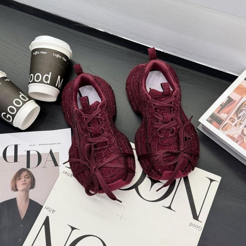 

Женские туфли Daddy, супер огненные, со стразами, с ремешком из бриллиантов, повседневные туфли красного цвета, нишевый дизайн, красивые женские туфли 35 бордовый