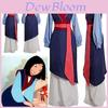 Elegante Vestido Kimono Tradicional Mulan Conjunto Completo Para Festa de Halloween Cosplay
